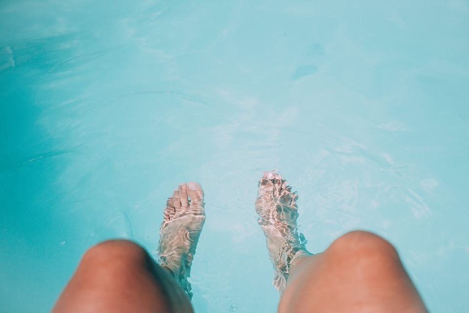 feet in summer pool