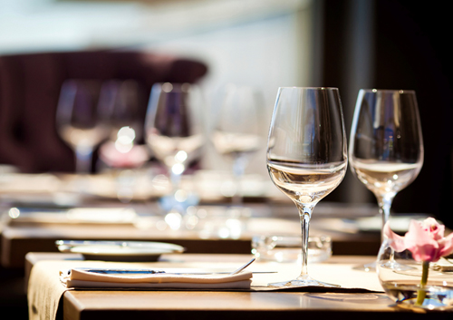 Glasses on a Restaurant Table